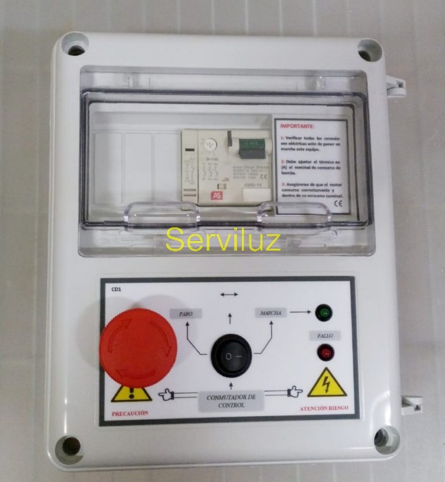 Cuadro Eléctrico Protección Motor Trifásico 0.75 a 1 HP CSD-403 + Seta Cuadro Eléctrico Protección Motor Trifásico 0.75 a 1 HP CSD-403 + Seta